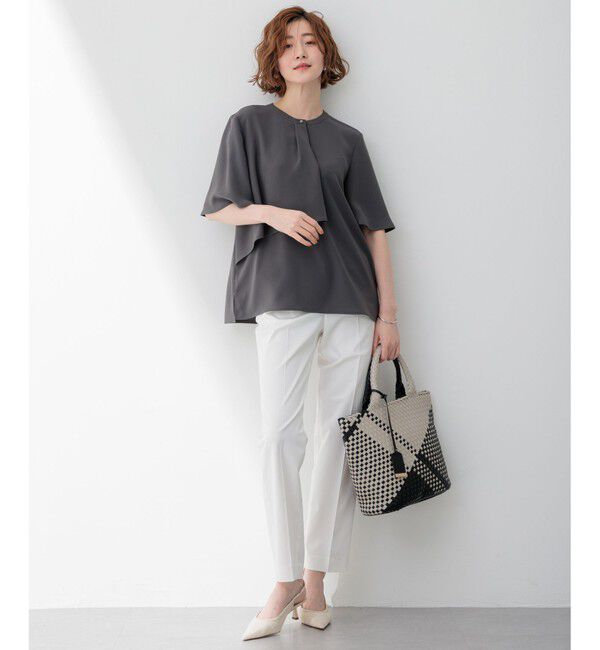 23区「【洗える】コットンサテンストレッチ テーパードパンツ」|その他|