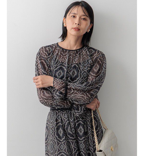 23区「【洗える】オーナメントプリント ブラウス」|シャツ・ブラウス|ｸﾞﾚｰﾌﾟ