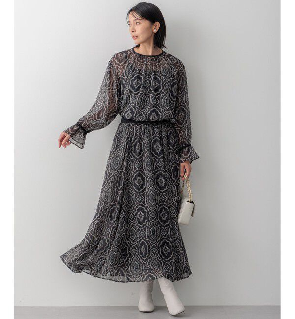 23区「【洗える】オーナメントプリント ブラウス」|シャツ・ブラウス|