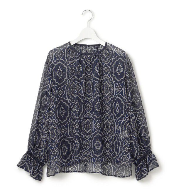 23区「【洗える】オーナメントプリント ブラウス」|シャツ・ブラウス|