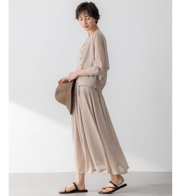 23区「【洗える】シャイニーシアーニット フレア スカート」|スカート|