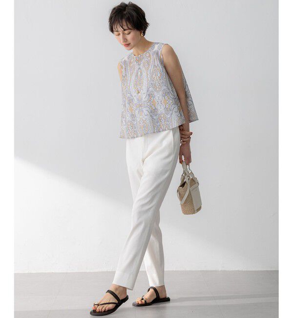 23区「【洗える】リネンレーヨンストレッチ テーパード パンツ」|その他|