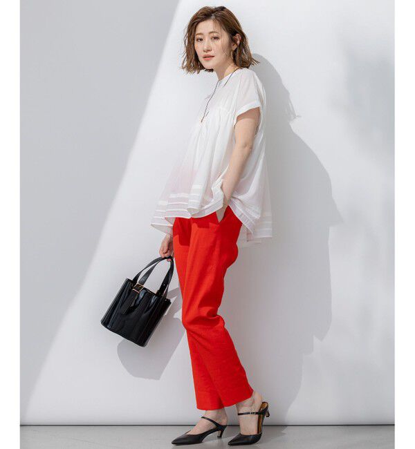 23区「【洗える】リネンレーヨンストレッチ テーパード パンツ」|その他|