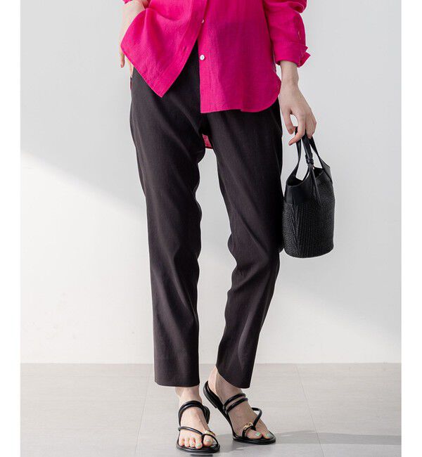 23区「【洗える】リネンレーヨンストレッチ テーパード パンツ」|その他|ﾀﾞｰｸﾌﾞ