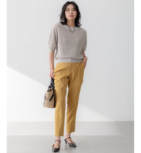 23区「【洗える】リネンレーヨンストレッチ テーパード パンツ」|その他|