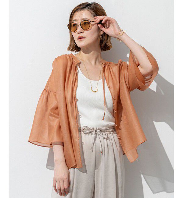 23区「【洗える】ソフトシアーフィルム ギャザー ブラウス」|シャツ・ブラウス|ﾗｲﾄｵﾚﾝ