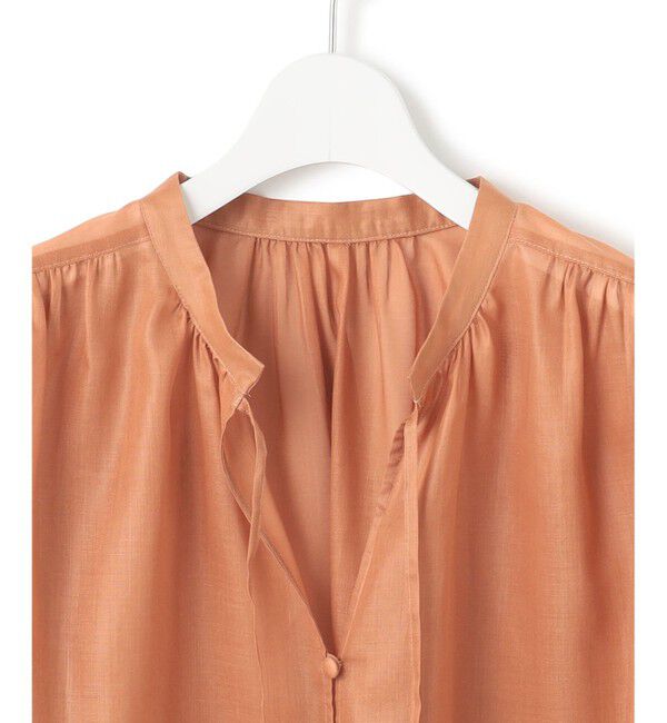 23区「【洗える】ソフトシアーフィルム ギャザー ブラウス」|シャツ・ブラウス|