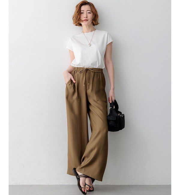 23区「【WEB&一部店舗限定カラーあり】スビンハイツイスト フレンチスリーブ Tシャツ」|Tシャツ・カットソー|