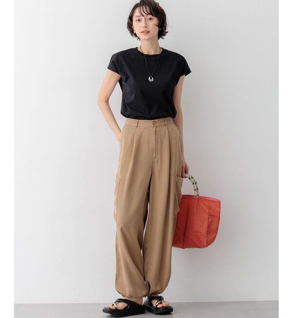 23区「【WEB&一部店舗限定カラーあり】スビンハイツイスト フレンチスリーブ Tシャツ」|Tシャツ・カットソー|