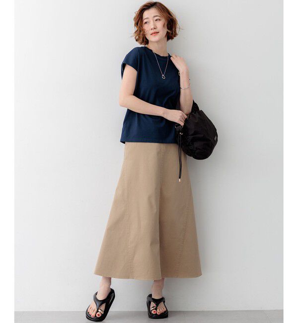 23区「【WEB&一部店舗限定カラーあり】スビンハイツイスト フレンチスリーブ Tシャツ」|Tシャツ・カットソー|