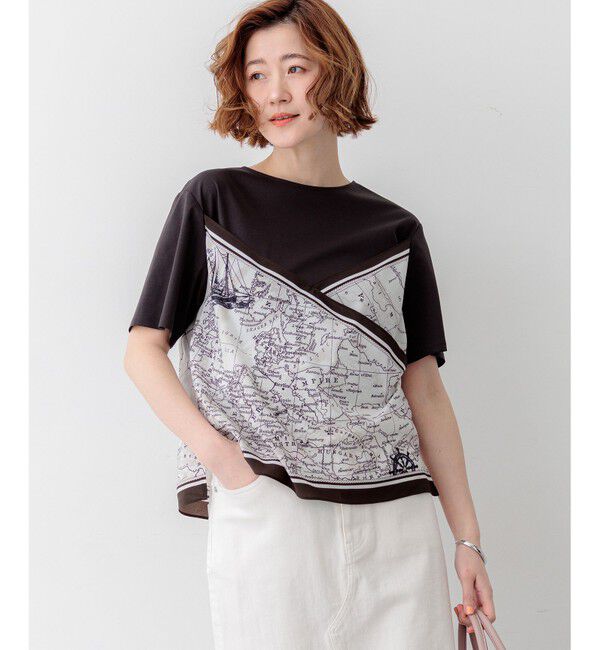 23区「スカーフコンビジャージー カットソー」|Tシャツ・カットソー|ﾌﾞﾗｳﾝ&times;ﾌ