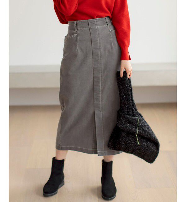 any SiS「【洗える】ストレッチライトデニム スカート」|スカート|グレー