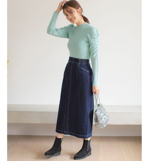 any SiS「【洗える】ストレッチライトデニム スカート」|スカート|