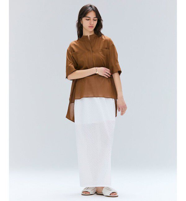 BEIGE,「【洗える・Oggi 10月号掲載】BAC / コットンビックポケットスタンドカラーシャツ」|シャツ・ブラウス|