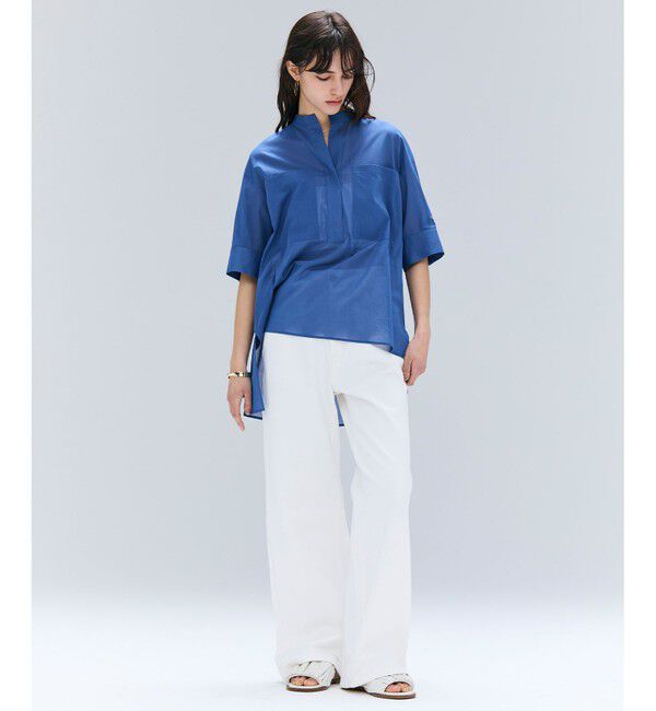 BEIGE,「【洗える・Oggi 10月号掲載】BAC / コットンビックポケットスタンドカラーシャツ」|シャツ・ブラウス|