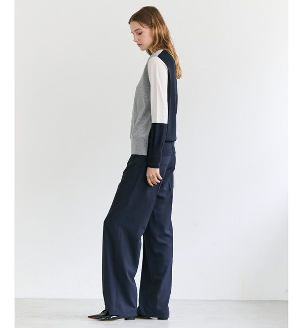 BEIGE,「CHLOR / ウールシルク配色クルーネックニット」|ニット・セーター|