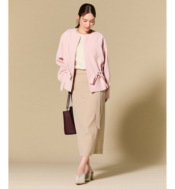 BEIGE,「CHLOR / ウールシルク配色クルーネックニット」|ニット・セーター|