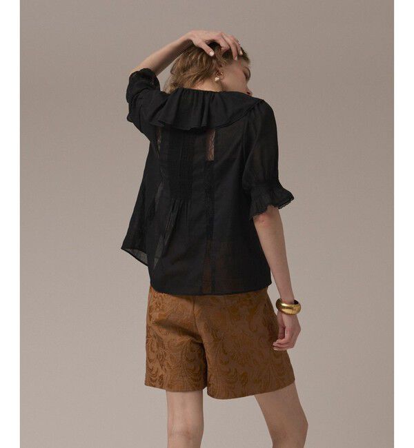 GRACE CONTINENTAL「リーフジャガードショートパンツ」|その他|キャメル