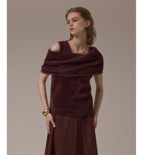 Diagram「オフタートルニットトップ」|ニット・セーター|ボルドー