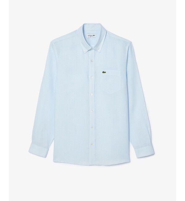 LACOSTE「リネンボタンダウン長袖シャツ」|シャツ・ブラウス|ライトブルー