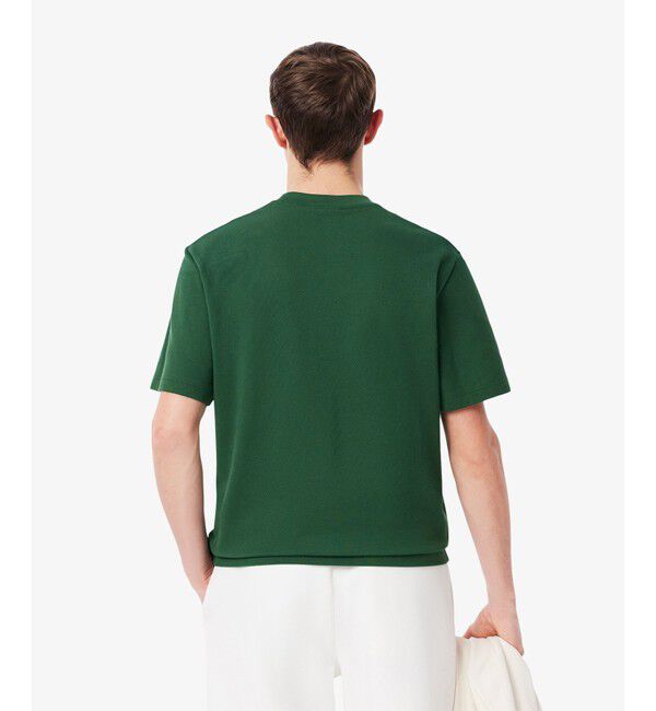 LACOSTE「フロントボーダーパネル鹿の子Tシャツ」|Tシャツ・カットソー|