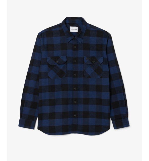 LACOSTE「オーバーサイズドコットンプレイド フランネルチェックシャツ」|シャツ・ブラウス|