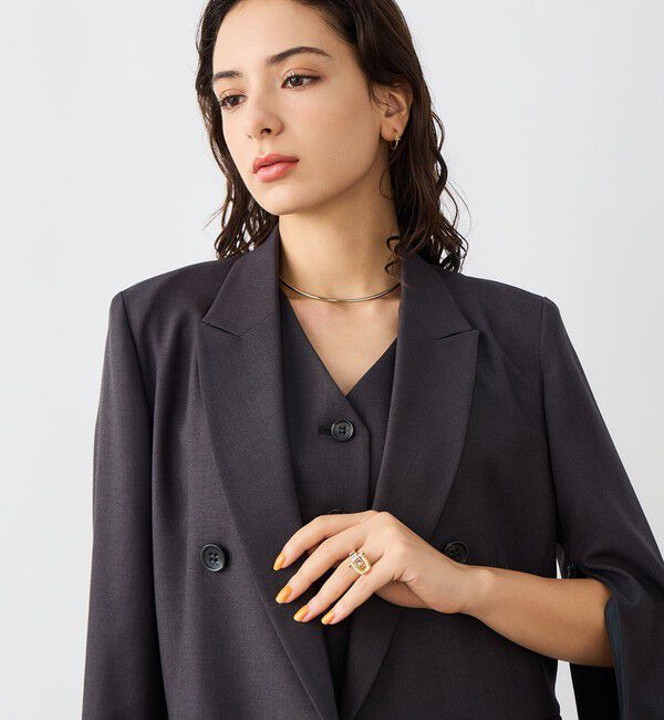 NOLLEY'S sophi「《セットアップ対応》ウォッシャブルドライシャーク2WAYスリットジャケット」|テーラードジャケット|