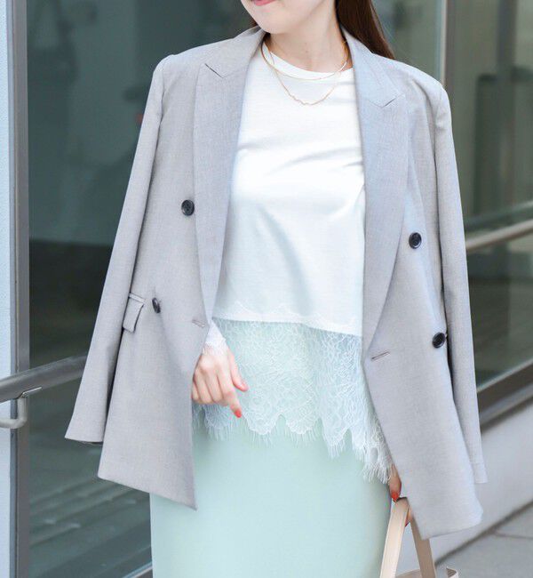 NOLLEY'S sophi「《セットアップ対応》ウォッシャブルドライシャーク2WAYスリットジャケット」|テーラードジャケット|