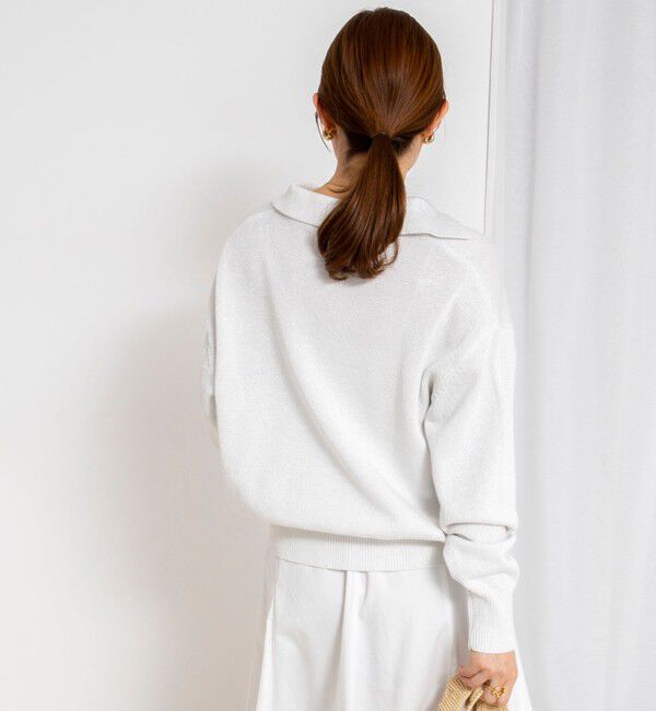 NOLLEY'S「《手洗い可能》ギマコットンポロ襟プルオーバー」|ニット・セーター|