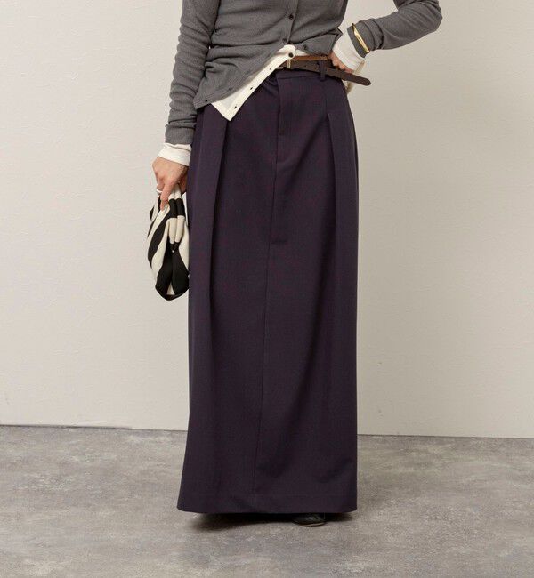 MAQWEL「【MAQWEL/マクウェル】タックロングスカート」|タイト|