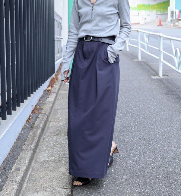 MAQWEL「【MAQWEL/マクウェル】タックロングスカート」|タイト|