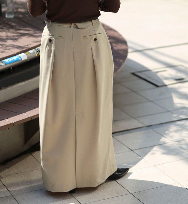 MAQWEL「【MAQWEL/マクウェル】タックロングスカート」|タイト|