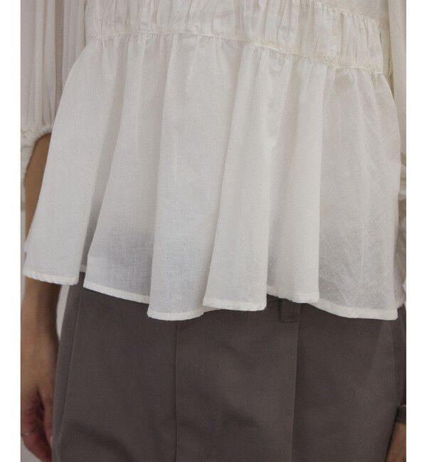 SALON adam et rope'「【WEB限定】ハーフスリーブギャザーブラウス［カディコットン］」|シャツ・ブラウス|