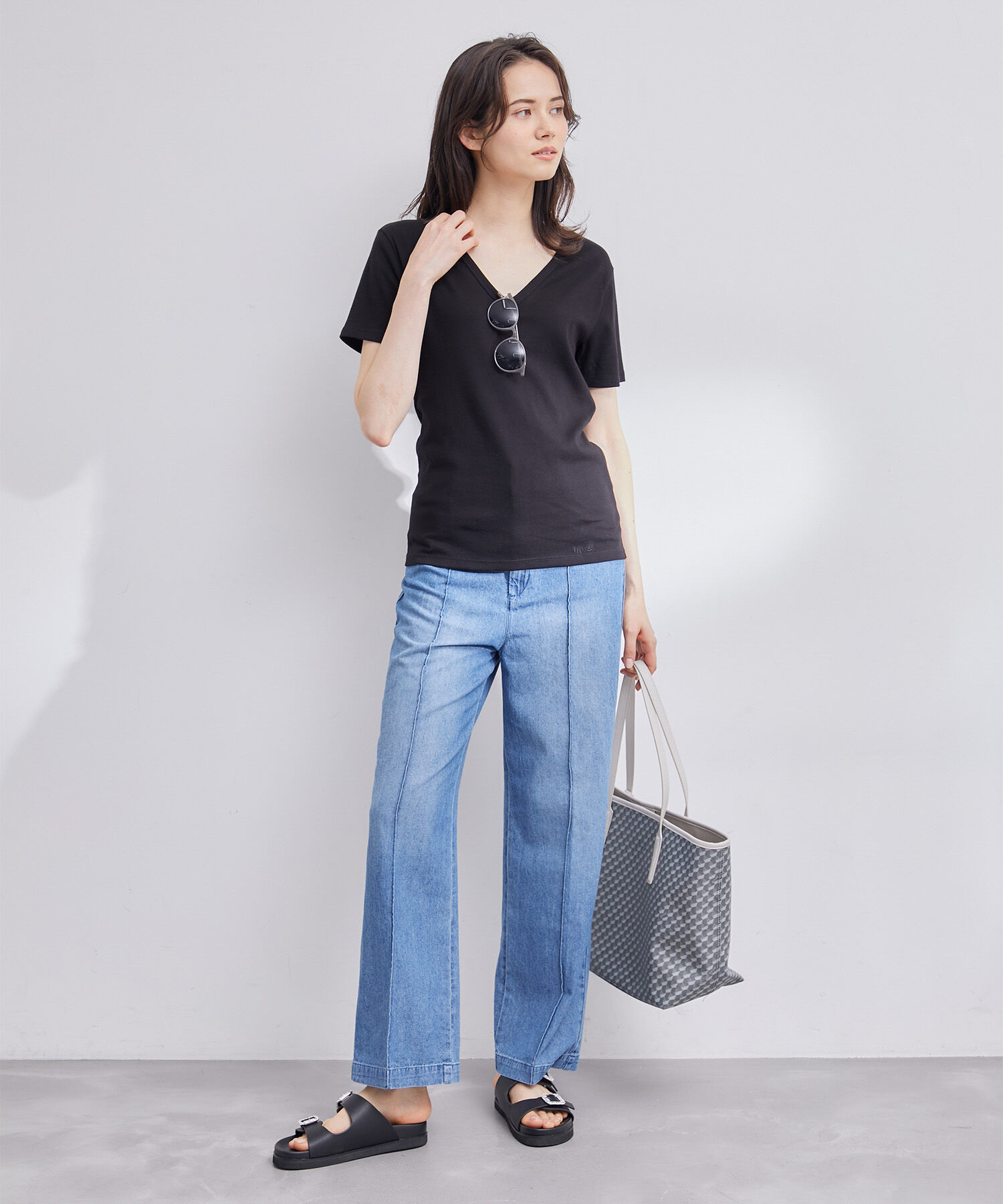 ROPE「【PETIT BATEAU（プチバトー）&times;ROPE'】VネックTEE」|Tシャツ・カットソー|