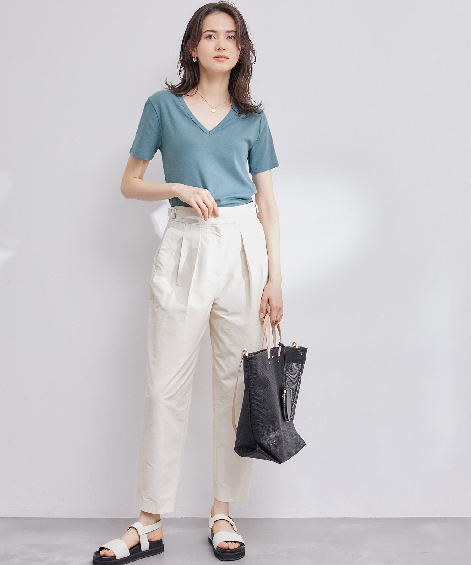 ROPE「【PETIT BATEAU（プチバトー）&times;ROPE'】VネックTEE」|Tシャツ・カットソー|