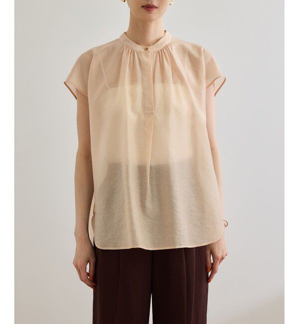 ROPE「【洗える】キュプラシルク フレンチスリーブブラウス」|シャツ・ブラウス|