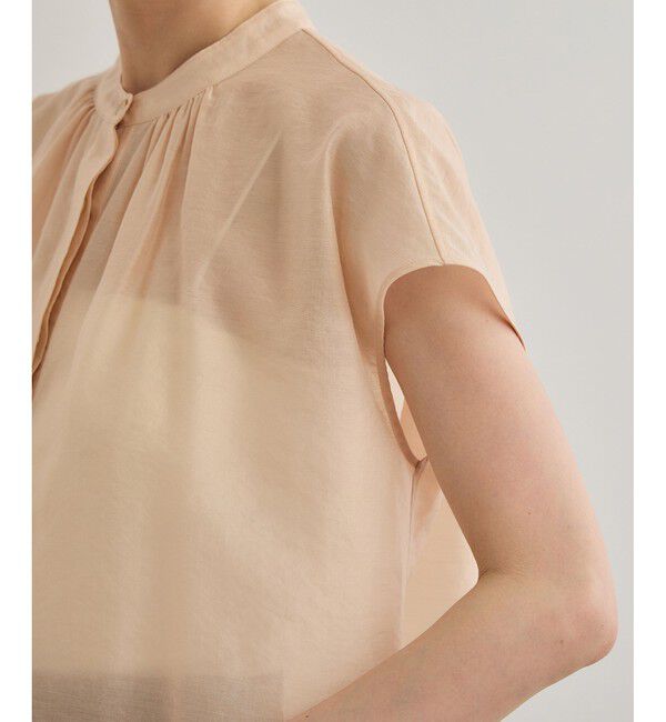 ROPE「【洗える】キュプラシルク フレンチスリーブブラウス」|シャツ・ブラウス|