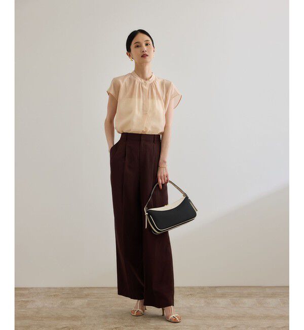 ROPE「【洗える】キュプラシルク フレンチスリーブブラウス」|シャツ・ブラウス|