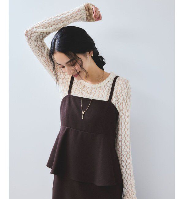 VIS「【WEB/一部店舗限定】レース配色プルオーバー」|Tシャツ・カットソー|