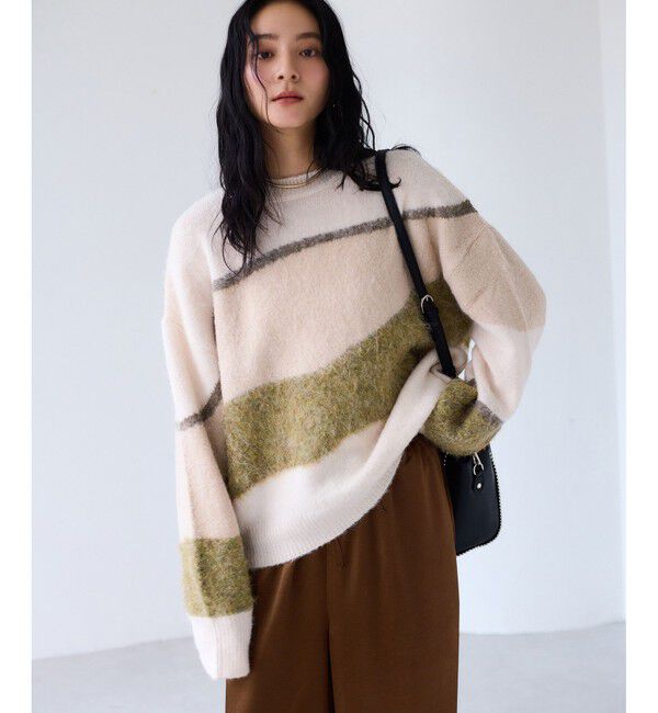 VIS「【WEB限定】グラデーションインターシャ起毛ニット」|ニット・セーター|