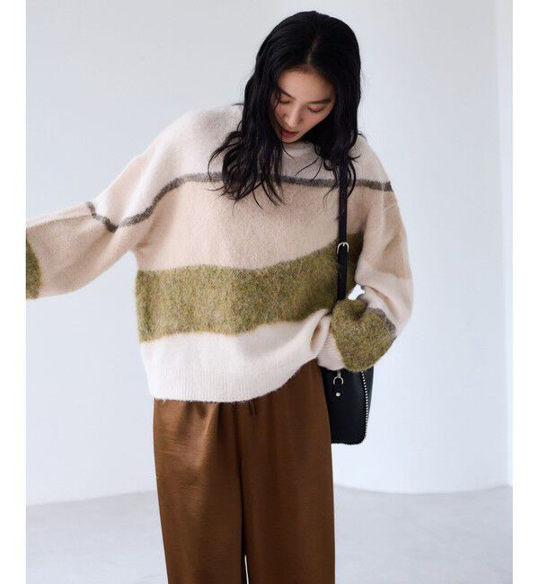 VIS「【WEB限定】グラデーションインターシャ起毛ニット」|ニット・セーター|