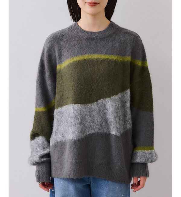 VIS「【WEB限定】グラデーションインターシャ起毛ニット」|ニット・セーター|