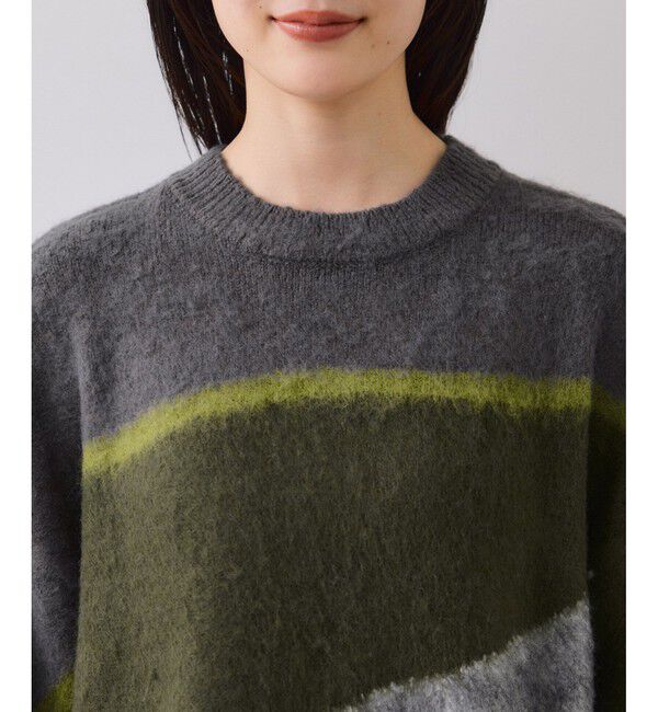 VIS「【WEB限定】グラデーションインターシャ起毛ニット」|ニット・セーター|