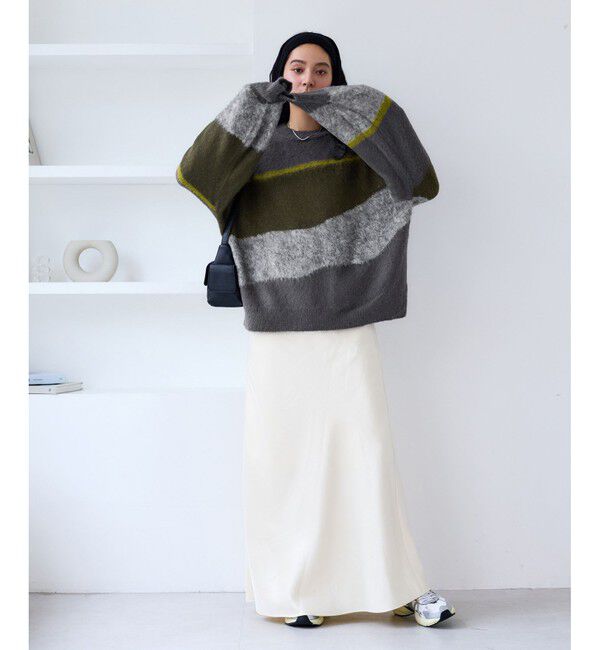 VIS「【WEB限定】グラデーションインターシャ起毛ニット」|ニット・セーター|