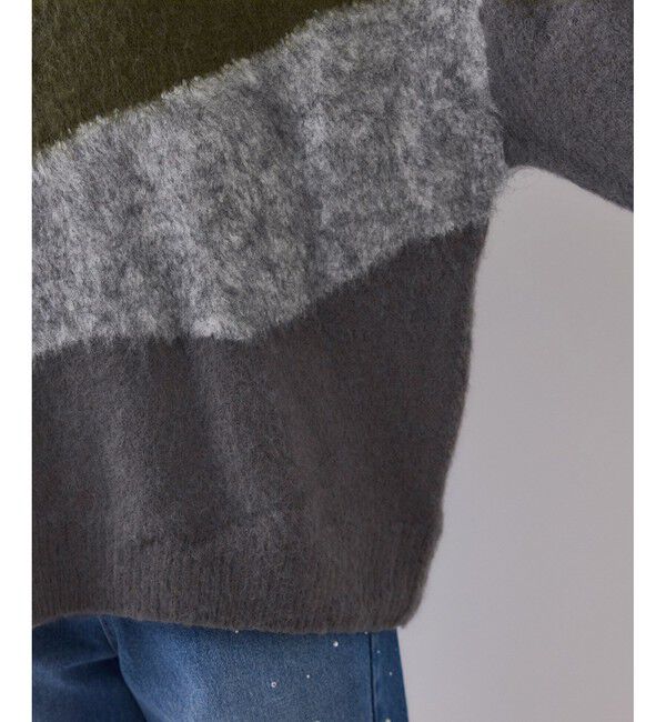 VIS「【WEB限定】グラデーションインターシャ起毛ニット」|ニット・セーター|