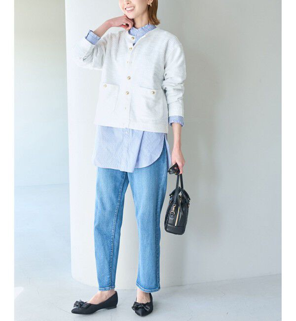 Rope&rsquo;Picnic「カットツイードメタル釦カーディガン」|カーディガン|