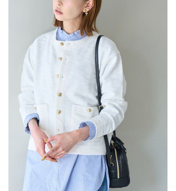 Rope&rsquo;Picnic「カットツイードメタル釦カーディガン」|カーディガン|