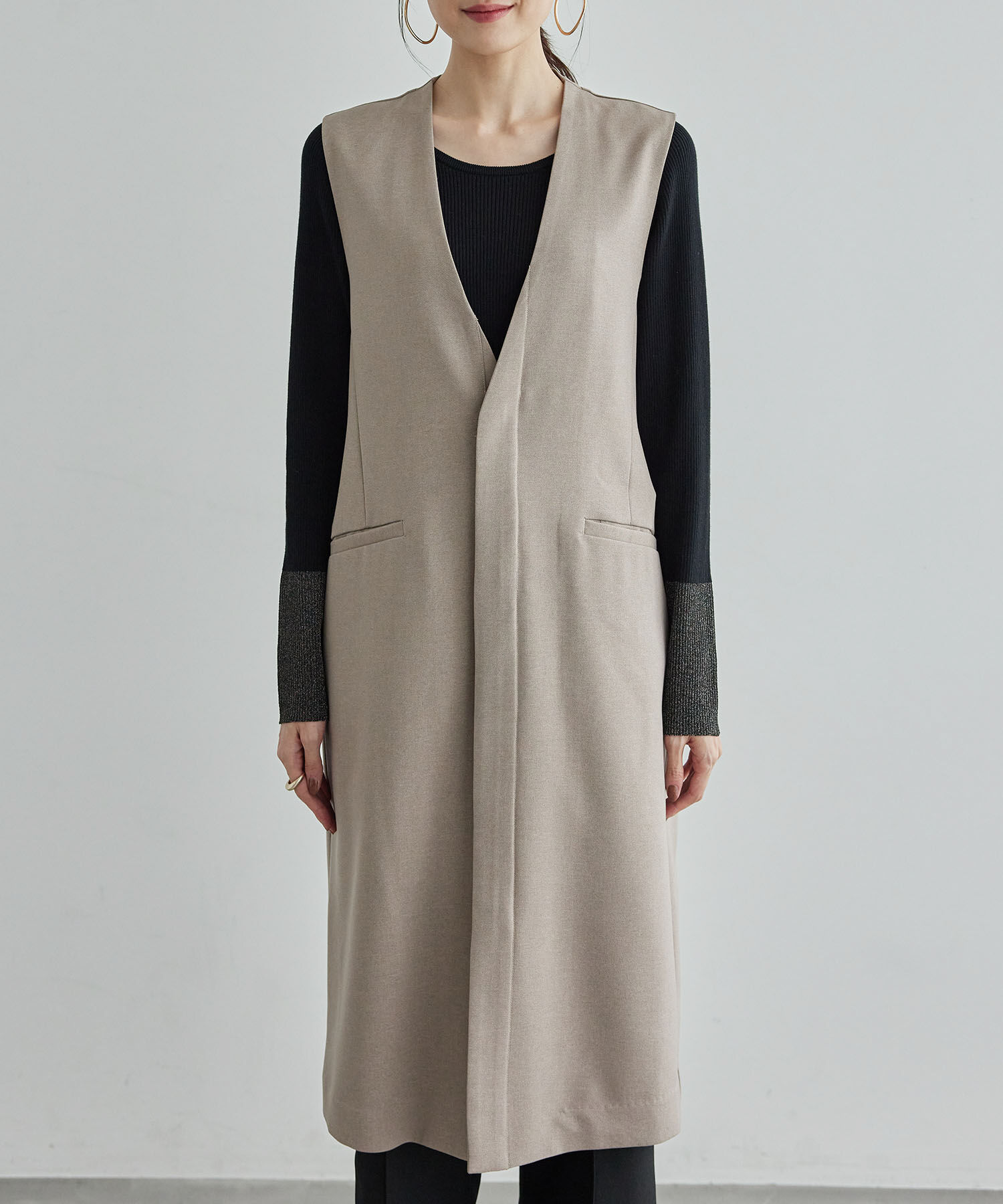 Rope&rsquo;Picnic「スリーブレスロングジレ/セットアップ対応・リンクコーデ」|ベスト・ジレ|