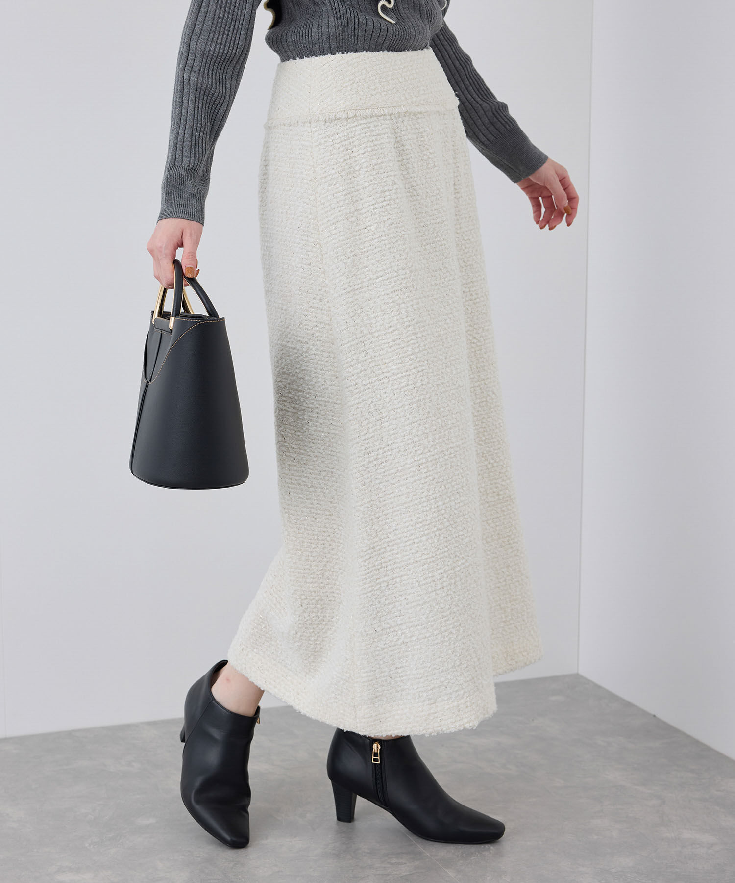 Rope&rsquo;Picnic「スパンコールツイードスカート」|スカート|