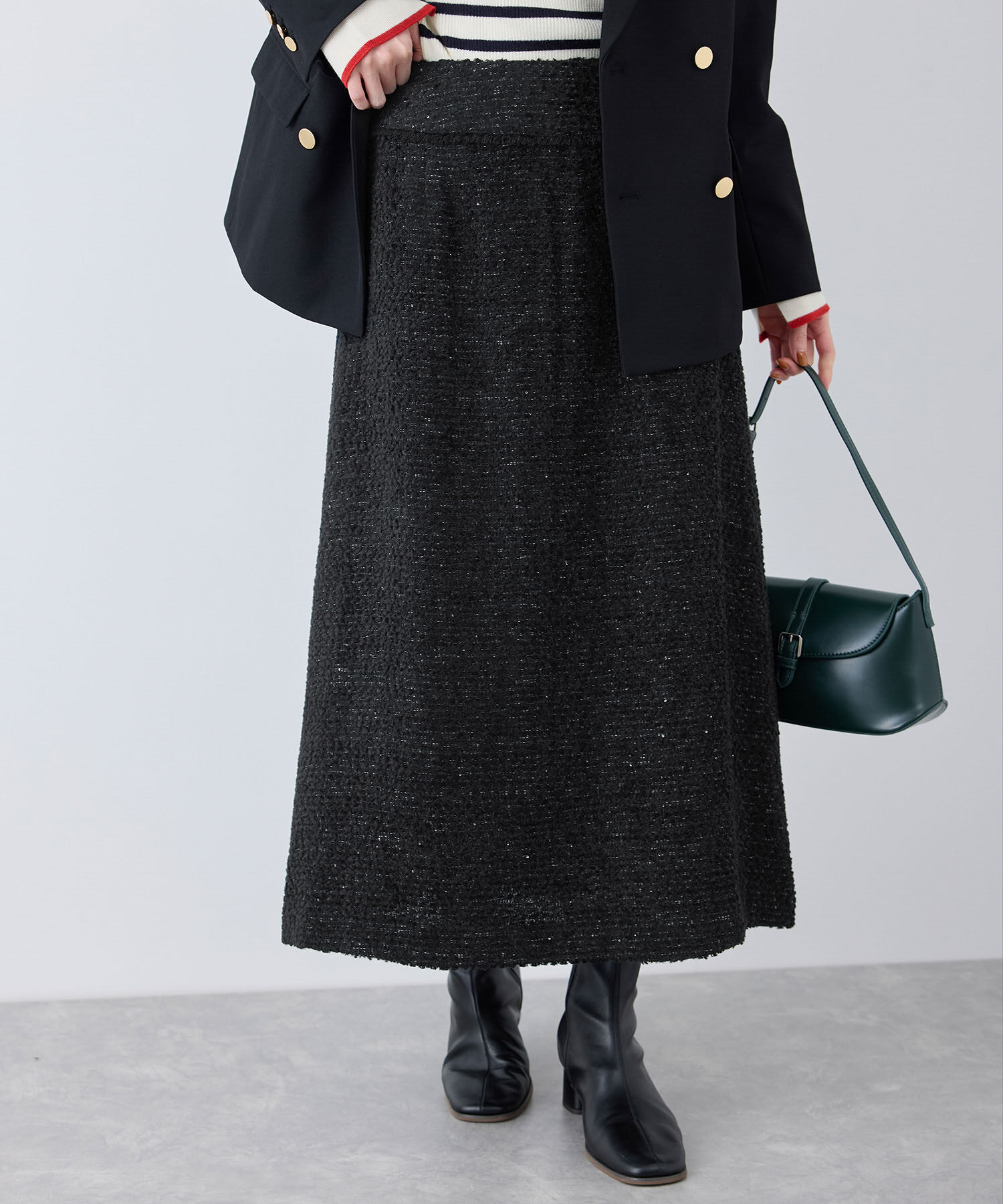 Rope&rsquo;Picnic「スパンコールツイードスカート」|スカート|